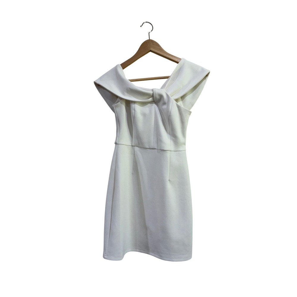 Elliatt Ivory Off Shoulder Bow Cocktail Mini Dress E7042406 XS